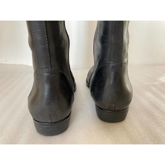 Isaac Mizrahi IMBETH Tall Riding Boots Black Cognac Size 8.5M Leather Duo Tone - Picture 5 of 9